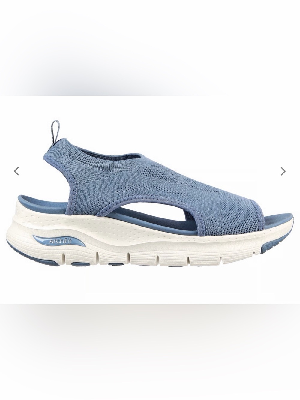 Women's Lightweight Knit Slingback Sandal in Dusty Blue - Picture 2 of 11